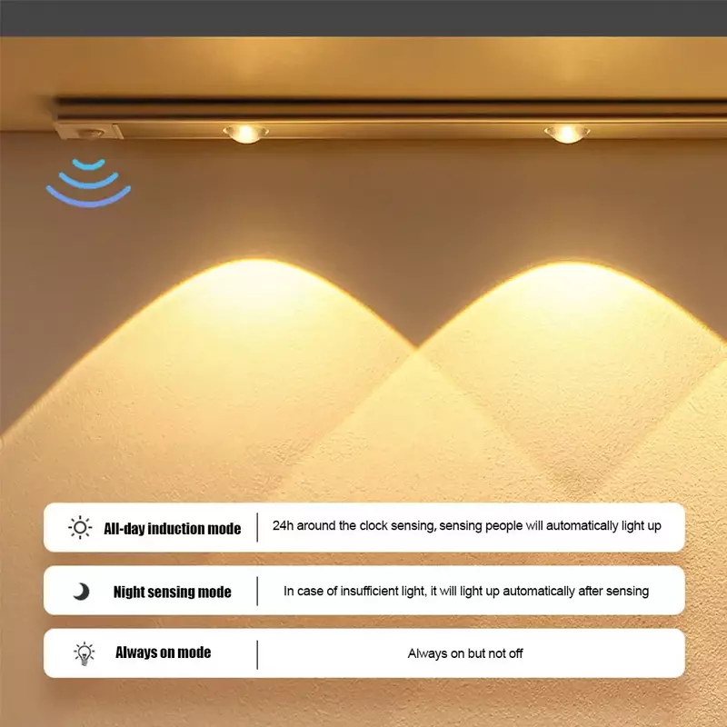 استشعار الحركة ضوء LED الاستشعار مصباح لاسلكي رقيقة جدا USB LED للمطبخ خزانة غرفة نوم خزانة إضاءة داخلية ضوء الليل