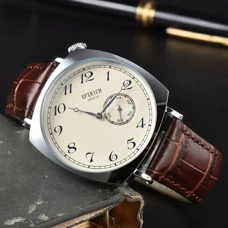 ساعة يد كلاسيكية ملتوية للرجال ، علبة فولاذية كاملة ، كوارتز ، ساعات رجالية ، علامة تجارية جديدة ، أصلية ، فاخرة