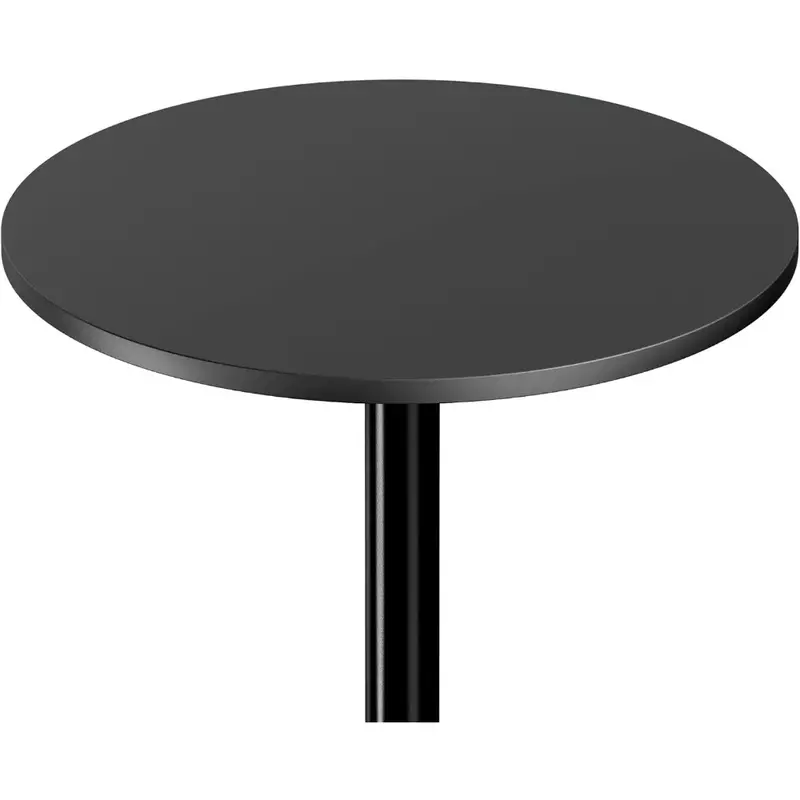 طاولة بار مستديرة مع قاعدة وأرجل سوداء ، أرجل MDF ، أعلى "، أعلى" ، ارتفاع ، عبوة واحدة