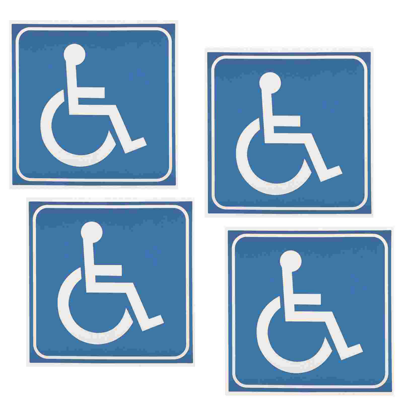 ملصقات لاصقة للكرسي المتحرك ، 4 ملاءات ، ملصق ، رمز ، لذوي الاحتياجات الخاصة