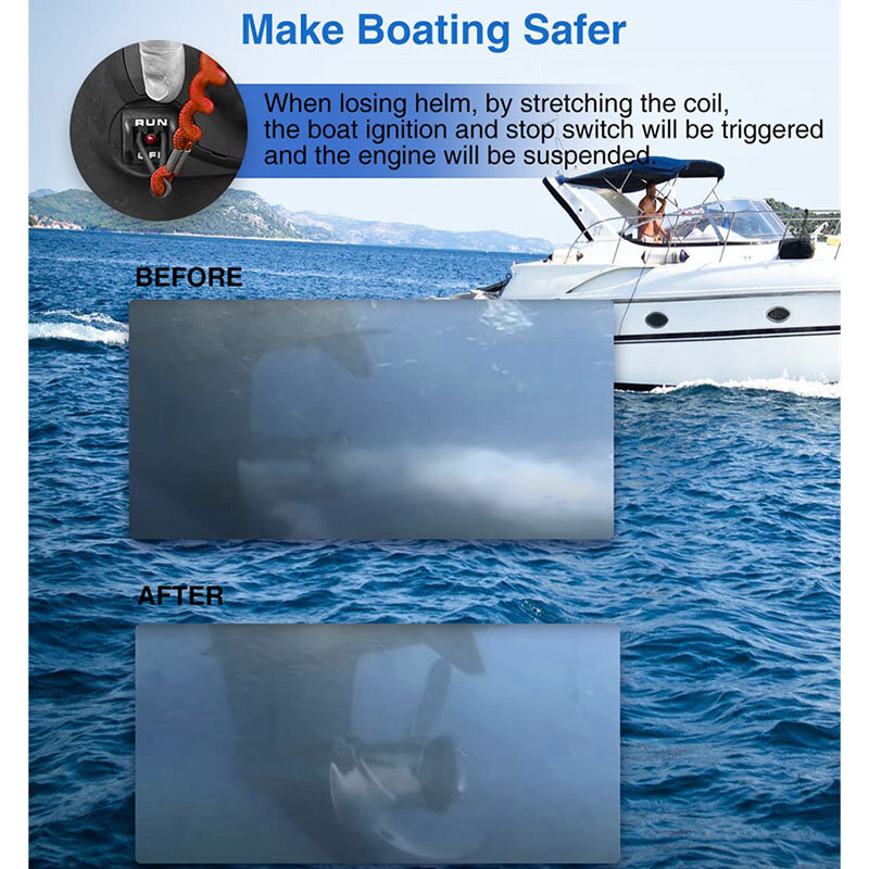 8M0092850 قارب قتل التبديل الحبل قارب محرك الطوارئ وقف التبديل السلامة الحبل الحبل الحبل ل ميركوري Mercruiser المحيط استخدام