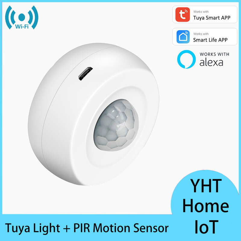 Tuya Lux Light WiFi USB بطارية الأمن جهاز إنذار ضد السرقة حركة الأشعة تحت الحمراء جسم الإنسان Alexa PIR أجهزة استشعار الحركة كاشف الحياة الذكية