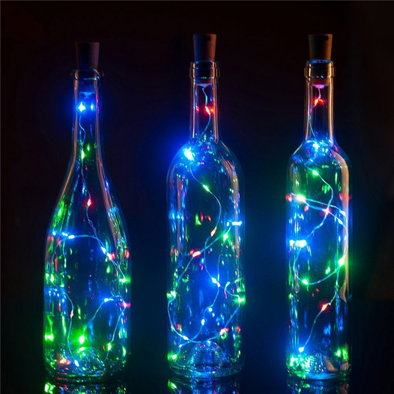 10 قطعة وشملت البطارية سدادة زجاجة النبيذ الجنية أضواء زينة أعياد الميلاد LED ضوء سلسلة لغرفة المنزل حفلة تزيين في العطلة