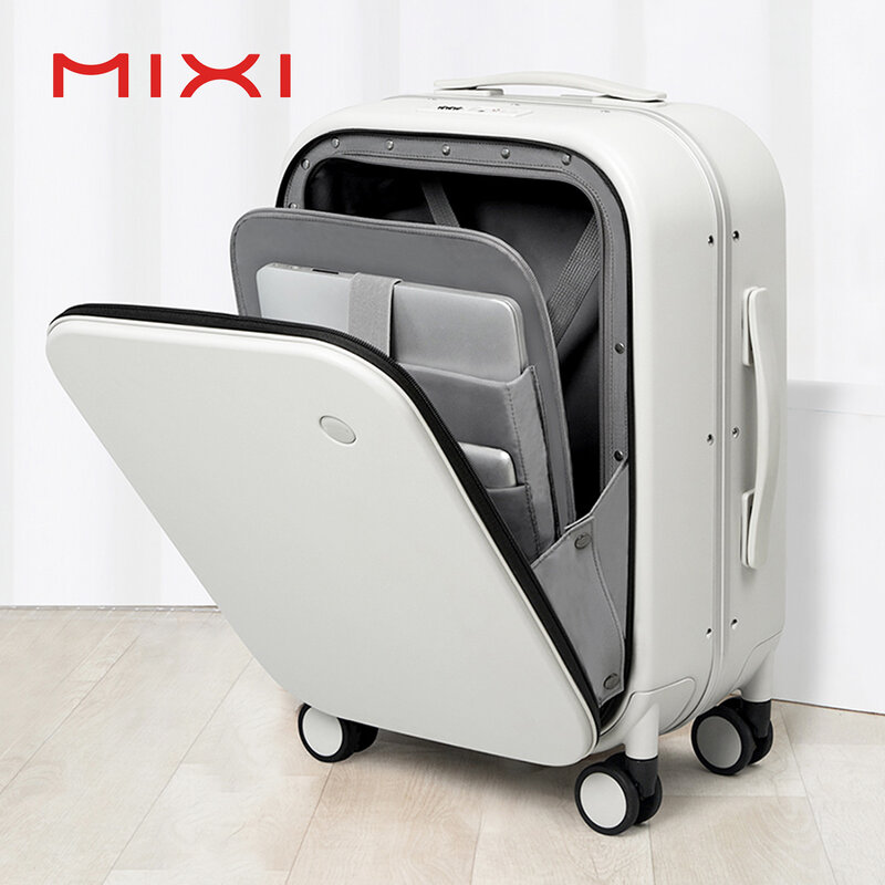 Mixi العلامة التجارية الفاخرة تصميم تحمل على حقيبة سفر البولي المتداول الأمتعة مع 8 عجلات الدوار TSA قفل 18 20 بوصة