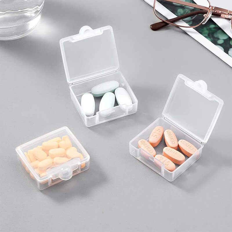صندوق حبة صغير ملون محمول ، منظم حبوب منع الحمل شفافة صغيرة ، جيب السفر ، حمل معك صندوق تخزين الدواء