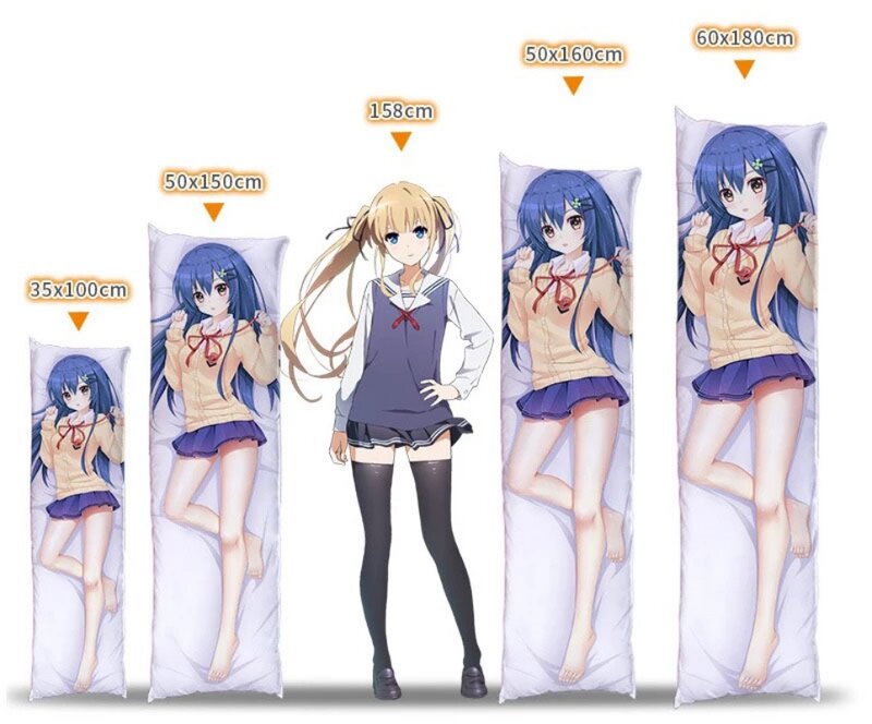 غطاء وسادة ثنائي الوجهين من Dakimakura-Anime ، طباعة جسم بالحجم الطبيعي ، جير جميل ، غطاء وسادة للكبار ،