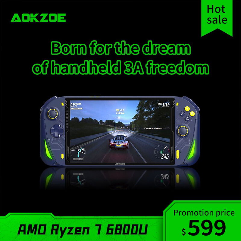 AOKZOE A1 AMD R7-6800U الكمبيوتر لعبة وحدة التحكم 8 بوصة IPS اللمس Windows11 المحمولة أجهزة الكمبيوتر المحمولة الأولى في العالم للبخار 3A لعبة 16G 32G 1T/2T