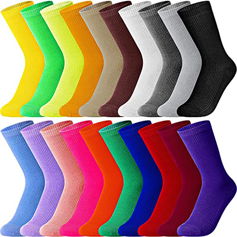 20 ألوان Hot البيع بسيطة المرأة الملونة الصلبة الجوارب الفتيات حلوى لون موضة الجوارب 100% جوارب قطنية Famale جوارب سوداء بيضاء