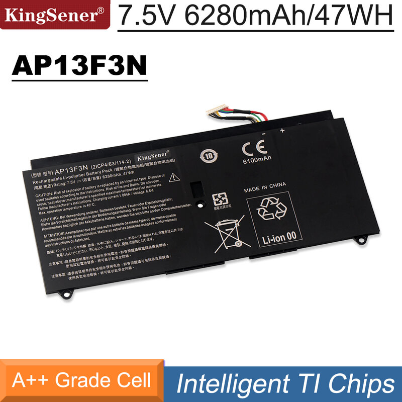 KingSener AP13F3N 2ICP4/63/114-2 بطارية لأجهزة الكمبيوتر المحمول أسباير S7-392 S7-392-9890 Ultrabook 7.5 فولت 6280mAh S7-391-6822