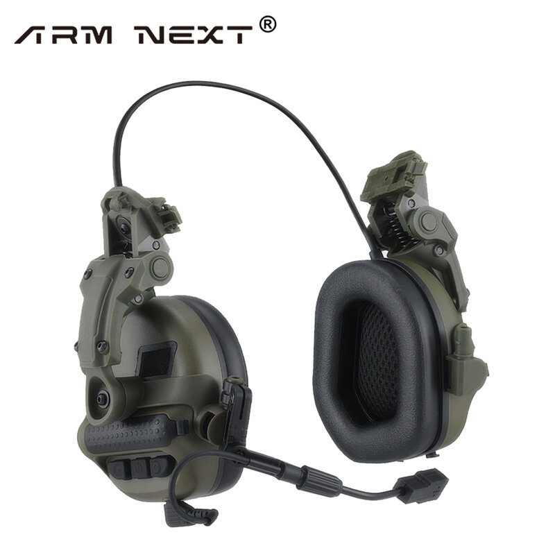 ذراع المقبل-غطاء رأس لتصوير الجيش ، سماعة رأس خوذة تكتيكية ، واقي السمع الإلكتروني ، تخفيض الضوضاء النشط ، سماعة رأس للصيد