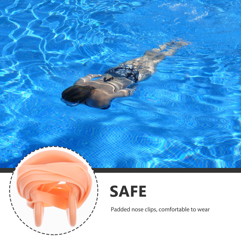 مشبك الأنف السباحة سيليكون مع حزام ، ملحقات حماية الأنف للأطفال والكبار ، 6 قطعة