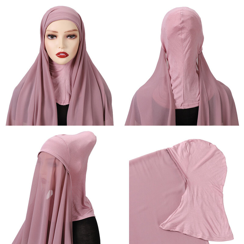 175X70CM لحظة الشيفون الحجاب مسلم الداخلية عقال النساء غطاء بونيه طويل شال مع جيرسي غطاء الرقبة غطاء الرقبة غطاء الرأس