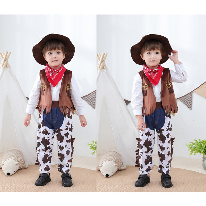 أزياء الهالوين Umorden fantasy Purim للأطفال الصغار ، أزياء رعاة البقر للأطفال ، ملابس تنكرية للحفلات