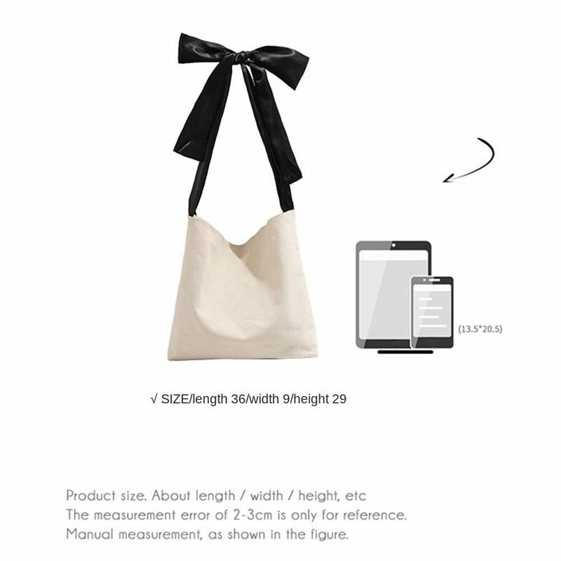 حقائب كتف ذات سعة كبيرة قابلة لإعادة الاستخدام للفتيات ، حقيبة تحت الإبط ، تصميم قوس كبير ، قماش ناعم ، موضة جديدة