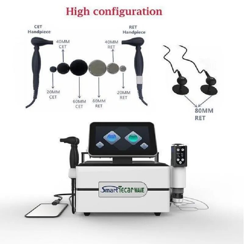 آلة العلاج الذكية Tecar مع موجة صدمة الصوتية ، EMS معدات سلالة العضلات ، العلاج الطبيعي ، 3in 1 الأحمر ، CET