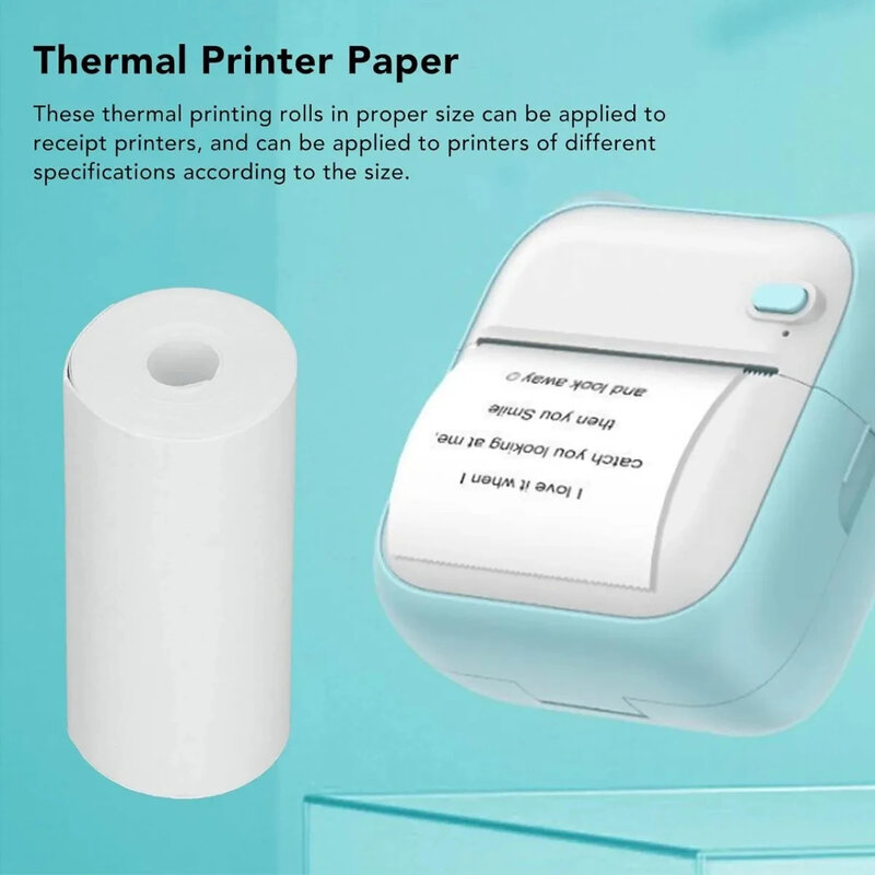 طابعة حرارية قابلة للطباعة لفائف ورق صغيرة ، ملصق حراري ، أبيض ، 57 × 25 حساسة ، 10 لفات