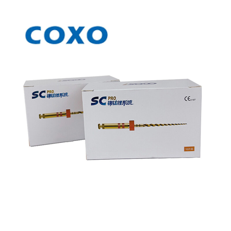 ملف دوّار للأسنان من COXO لأداة طبيب أسنان قناة الجذر ، أداة اللبية الذهبية ، Niti Endo ، النيكل التيتانيوم ، SCPro ، 21 ، 25 ، 5 صناديق
