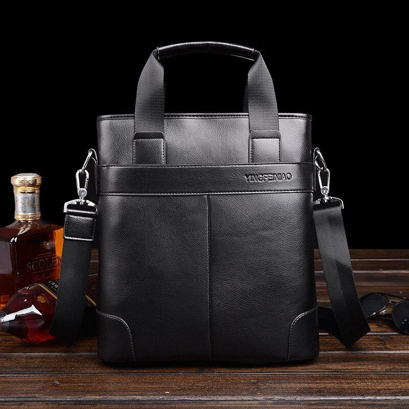 الرجال خمر بولي Leather حقيبة جلدية ، حقيبة يد الأعمال العمودي ، الفاخرة الذكور الكتف رسول حقيبة ، ملف مكتب