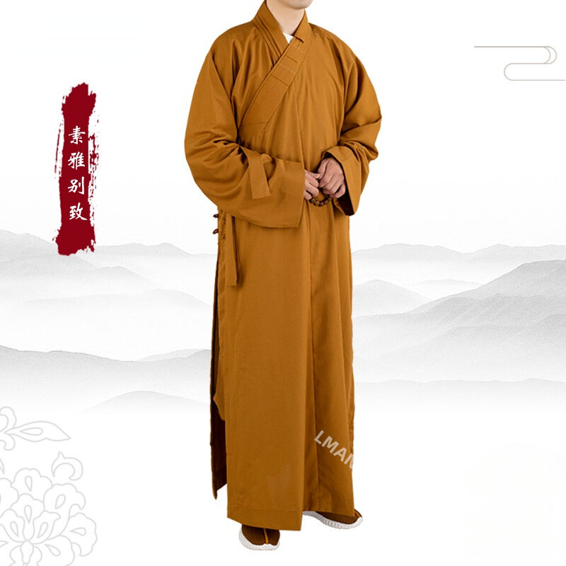 ملابس صينية تقليدية للرجال ، أرواب طويلة للبوذية ، ملابس بوذي الراهب للبالغين ، ثوب التأمل من هايتشينغ