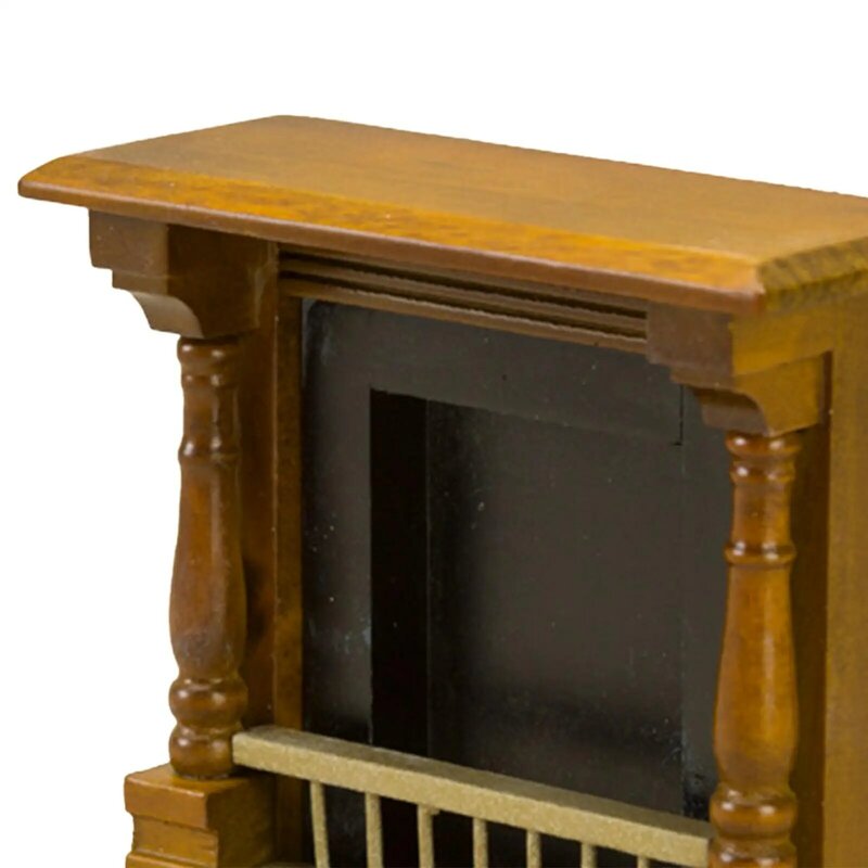 دمية خشبية بمقياس 1:12 موديل مصغر لوازم مشهد مدفئة بمقياس 1:12 مدفأة نموذج لدمية ديكور غرفة المعيشة