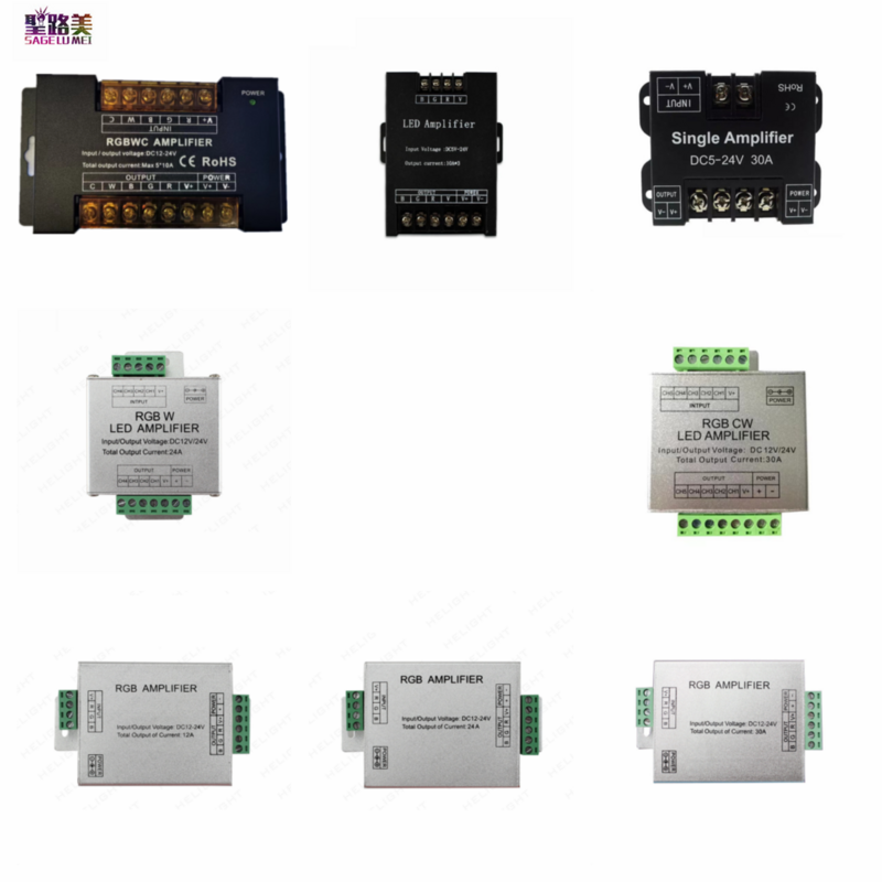 Dc5vخزف/24 فولت لون واحد/RGB/RGBW/RGBWW RGB + CCT LED مكبر للصوت تحكم 12A/24A/30A/50A 1CH/3CH/4CH/5CH قطاع الطاقة مكرر