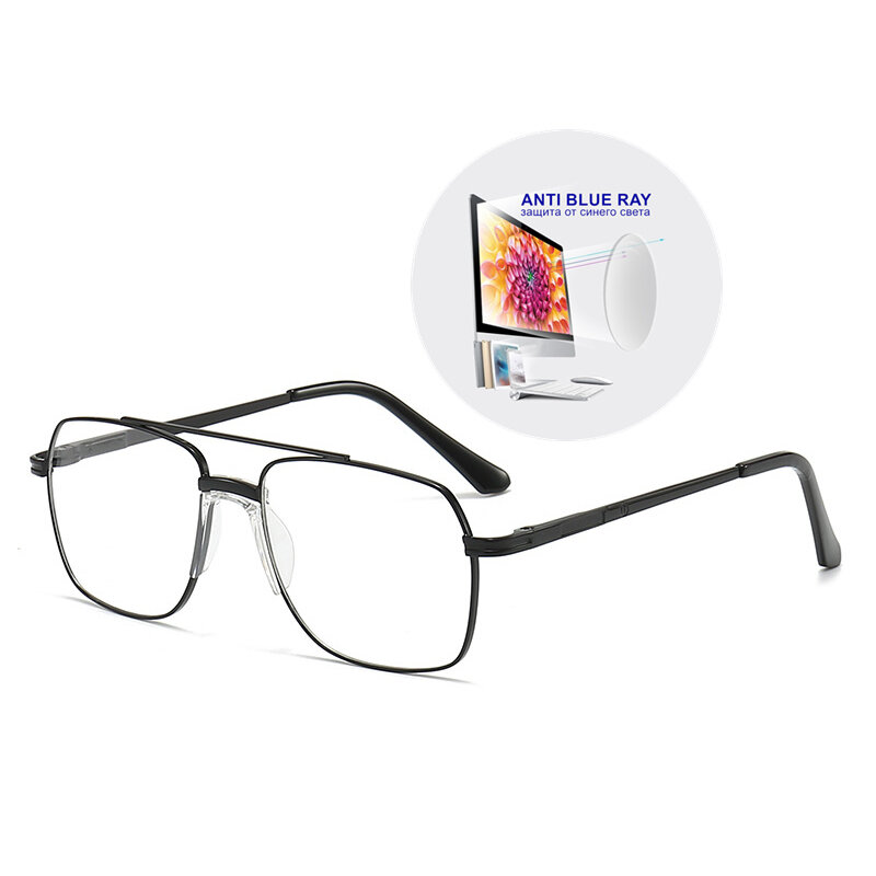 نظارات قصر النظر مخصصة بوصفة طبية-0.5 إلى-10 للرجال والنساء نظارات بإطار من خليط معدني عالي الجودة لقصر النظر F023