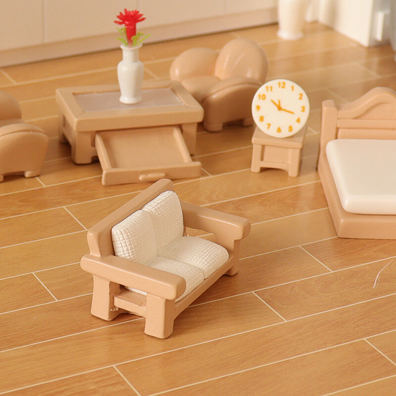مجموعة أثاث مصغر لبيت الدمية للأطفال ، لعبة لعبة غرفة النوم التخيلية ، إكسسوارات غرفة المعيشة ،