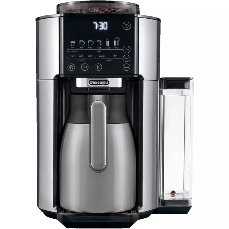 آلة تحضير القهوة بالتنقيط من دي لونجي تروبرو ، مطحنة مدمجة ، خدمة فردية ، صبغة قهوة ساخنة أو مثلجة ، من 8 أونصات إلى 24 أونصة ، 40 أونصة