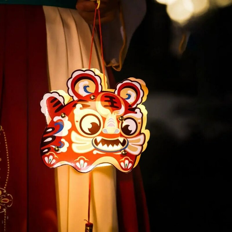 فانوس أرنب عتيق مع إضاءة ليد ، شكل أرنب ، مهرجان صيني ، منتصف الخريف تصنعه بنفسك ، بابر ، صيني