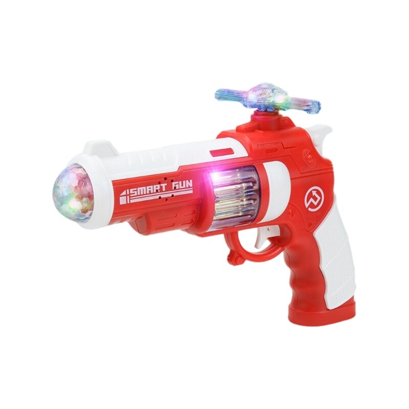 مسدس لعبة موسيقية مضيئة بمؤثرات LED وصوتية للأطفال ، مسدس تضيء كهربائي مع صوت دروبشيب