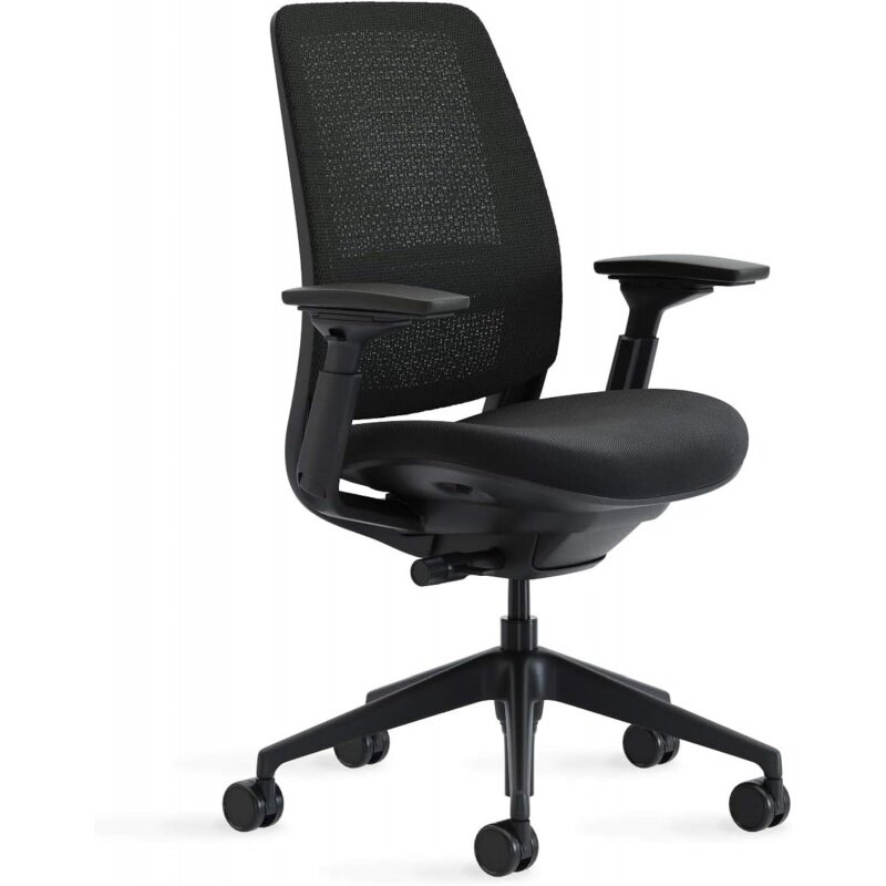 كرسي مكتب 2 من سلسلة Steelcase ، كرسي عمل مريح مع عجلات للأرضيات الصلبة ، مع دعم الظهر ، تنشيط الوزن