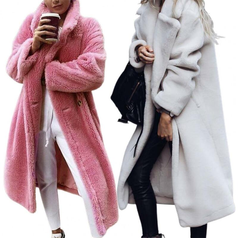 سترة معطف أفخم معطف طويل جذاب كم طويل جيد سترة طويلة معطف النساء الملابس الشتوية