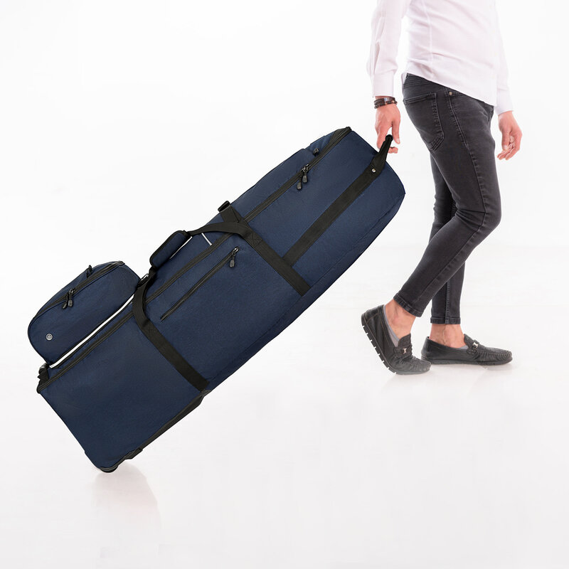 حقيبة سفر للجولف مع مقصورة حذاء قابلة للفصل ، 600 د ، للخدمة الشاقة ، بوليستر ، مادة أكسفورد ، بعجلات ، متينة ، هوائية
