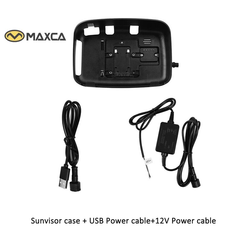حافظة Sunvisor وكابل طاقة لـ Maxca C5 Pro ، أندرويد تلقائي ، مشغل سيارة أبل ، ملاح دراجة نارية ، مشغل وسائط متعددة ، شاشة