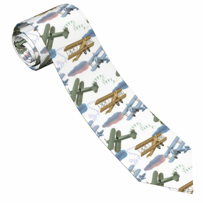 ربطات العنق الرجالية النحيفة الرسمية ، ربطة عنق الزفاف ، رجل نبيل ، ضيق ، طائرات قديمة في السماء ، كلاسيكي