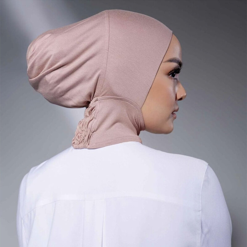 جديد الحجاب الداخلي الإسلامي بلون القطن القابل للتمدد قبعات اسلام الحجاب غطاء الرأس للنساء تحت الحجاب عمامة