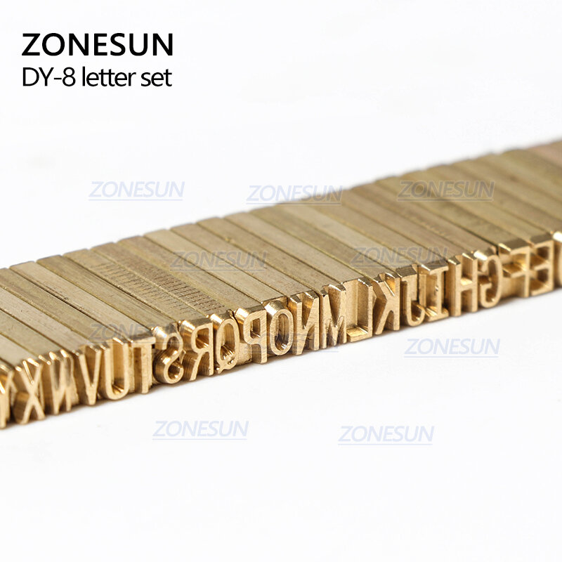 ZONESUN-خطوط الحروف الأبجدية لطابعة الشريط ، رأس الختم الحراري ، قطع غيار آلة طباعة رمز انتهاء الصلاحية