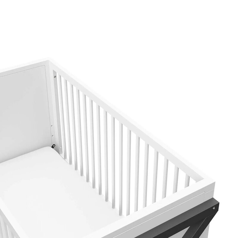 Storkcraft-Equinox سرير قابل للتحويل 3 في 1 ، رمادي ، سهل التحويل إلى سرير طفل صغير وسرير نهاري ، مرتبة قابلة للتعديل 3