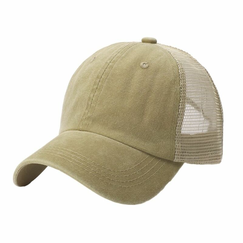 قبعة بيسبول قطنية جيدة التهوية ، قبعة قناع أحادية اللون ، قبعات شمس شبكية غير رسمية ، الربيع والصيف