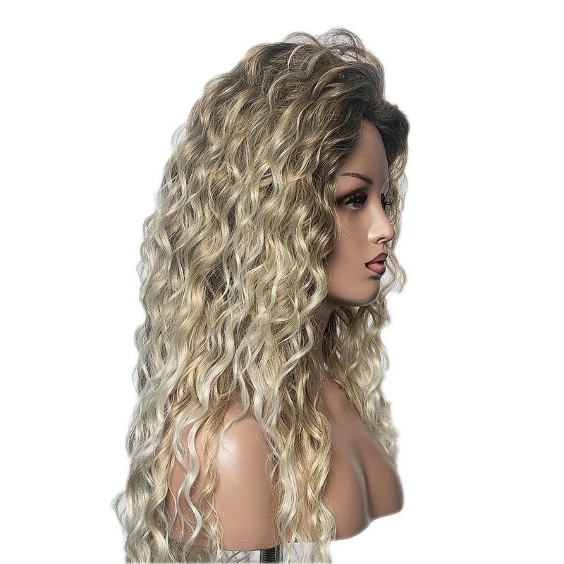 WHIMSICAL W Fluffy Afro Deep Wave Synthetic Wig Natural 30Inch Hair Wigs For Women Cosplay