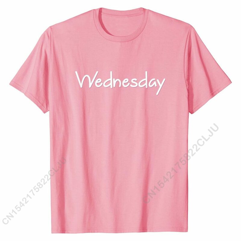 قميص يوم الأربعاء نحن ارتداء الوردي تي شيرت مريح تي شيرت تي شيرت للرجال الجملة القطن المهوس تي شيرت