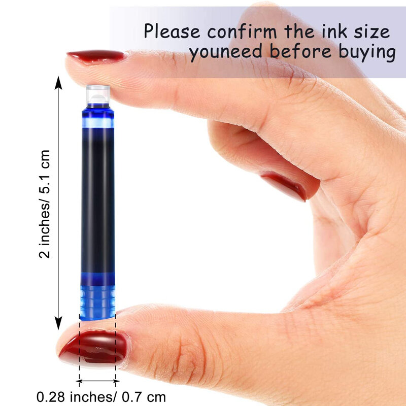 2.6 و 3.4 مللي متر نافورة القلم خراطيش الحبر أسود أزرق أحمر اللون مجموعة من 50 خراطيش الحبر الملء تتحمل قطر جودة عالية