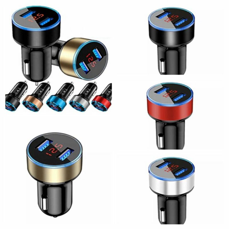 المزدوج USB LED الفولتميتر شاحن سيارة محول ، عملية بسيطة ، منفذ مزدوج ، QC 3.0 ، 5V-3.1A ، 12 فولت ، 24 فولت الملاح