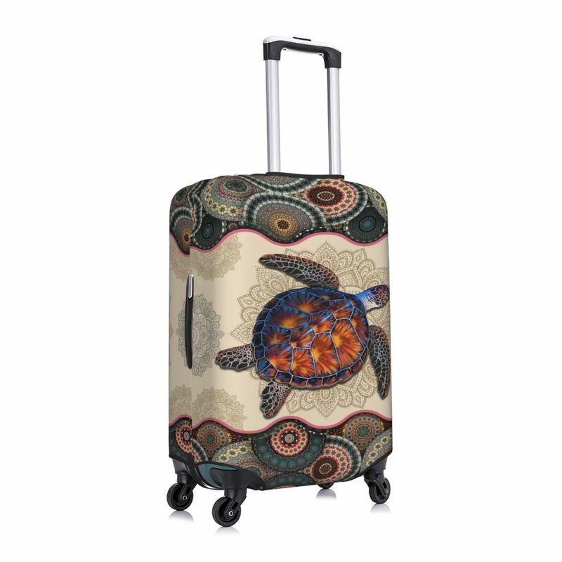 السلاحف Vintage ماندالا طباعة الأمتعة واقية الغبار يغطي مرونة مقاوم للماء 18-32 بوصة غطاء حقيبة السفر الملحقات