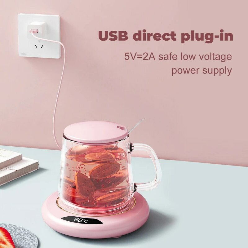 USB سخان فنجان قهوة كهربائي ، قاعدة تسخين ، مدفئ كوب للمنزل ، المكتب ، الحليب ، الشاي ، سطح المكتب