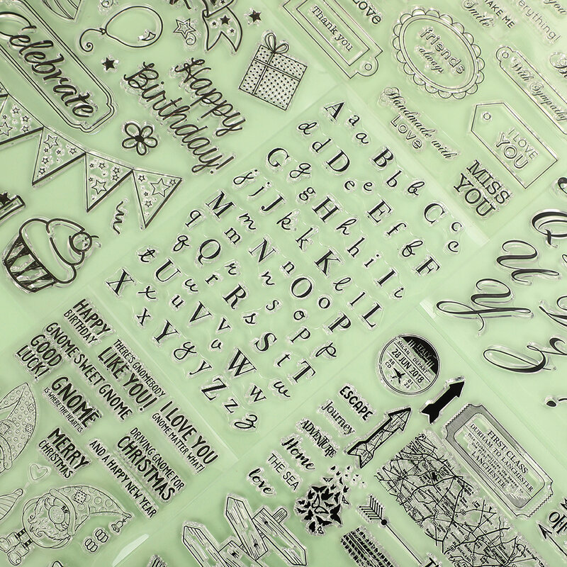 JIANWU 1 قطعة الإبداعية سانتا كلوز الإنجليزية الأبجدية شفافة سيليكون ختم طوابع بسيطة أساس واضح طوابع DIY الحرفية لوازم