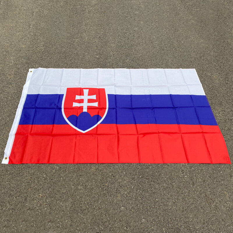 Aerlxemrbrae العلم 90*150 سنتيمتر علم سلوفاكيا السلوفاكية راية الاتحاد الأوروبي 3 * 5FT معلقة العلم