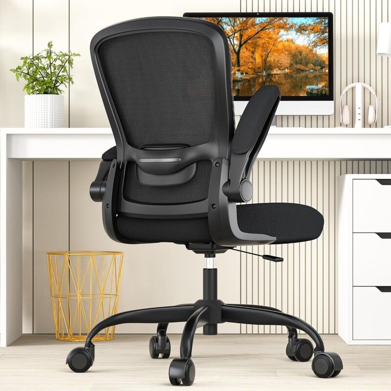 كرسي مكتب مريح مع دعم قطني قابل للتعديل ، كرسي كمبيوتر ، شبكة خلفية عالية