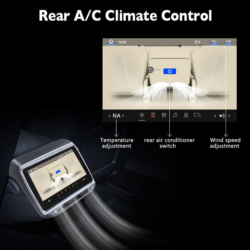 شاشة عرض كاترونيكس-شاشة عرض للترفيه والتحكم في المناخ لطراز تسلا 3 و Y ، إكسسوارات جديدة ، أندرويد ، وخلفي