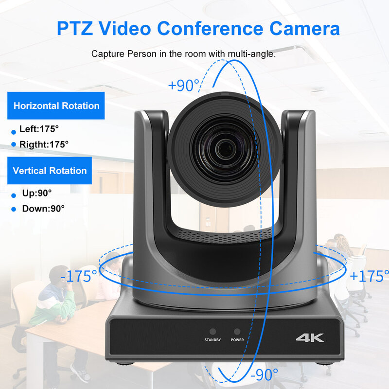4K 60FPS PTZ NDI كاميرا POE 12X 20X التكبير AI تتبع PTZ كاميرا SDI HDMI USB كاميرا مؤتمر الفيديو للكنيسة البث المباشر